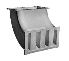 SLVS silencieux rectangulaire coude vertical