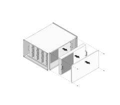 STS-P Silencieux rectangulaire avec trappes de nettoyage